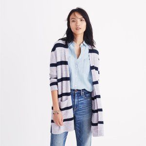 Madewell Merino Wool Striped Kent Cardigan